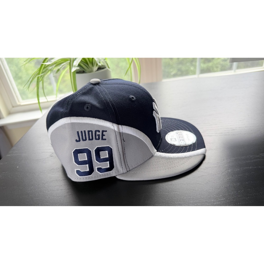 New Era 9FIFTY New York Yankees Aaron Judge 99 Snapback Flat Brim Hat Navy Grey
